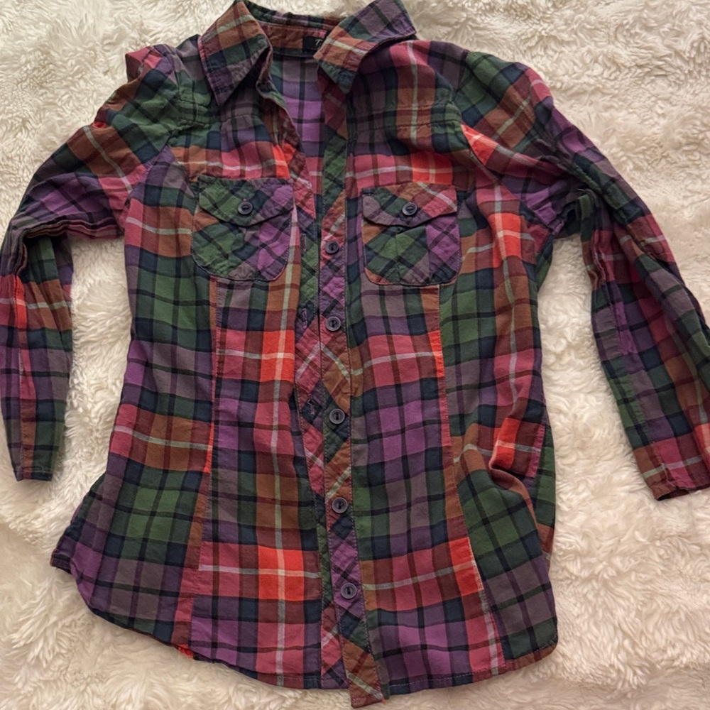 Plaid Kids Shirt - Multicolor